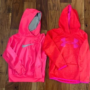 Nike and Under Armor girls’ hoodies